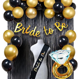 Bridal Shower Decoration Set – Black & Golden