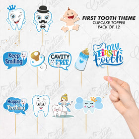 First Tooth Cupcake Toppers – Pack of 12