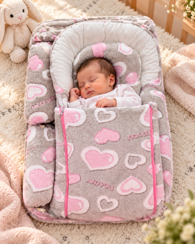 Baby Sleeping Bag with Heart Print - Cozy Newborn Sleep Nest (2 Colors)