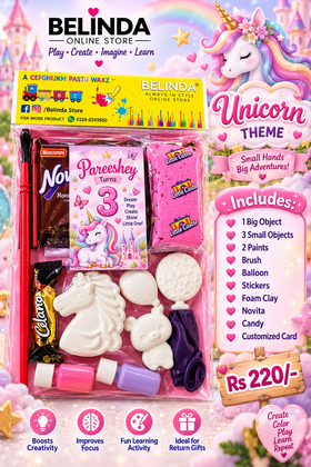 Unicorn theme goodie bag - birthday return gift pack with painting kit