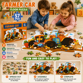 57 Pcs Farmer Car Jigsaw Puzzle for Kids