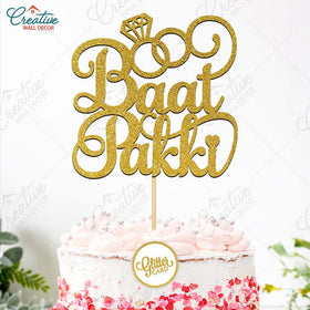 Baat Pakki Cake Topper – Gold Glitter