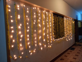 Wedding house fairy light decoration Karachi for mehndi and dholki lounge and walls – image 1