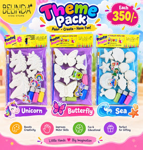 Theme painting pack unicorn butterfly sea for kids