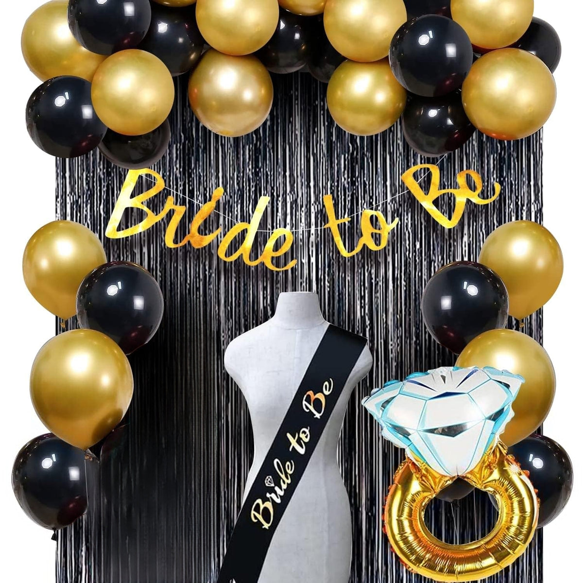 Bridal Shower Decoration Set – Black & Golden