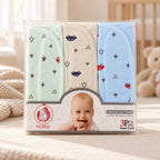 Nubee 3 pcs baby bath towel set triangle print