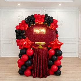 Red and Black Birthday Theme Decor