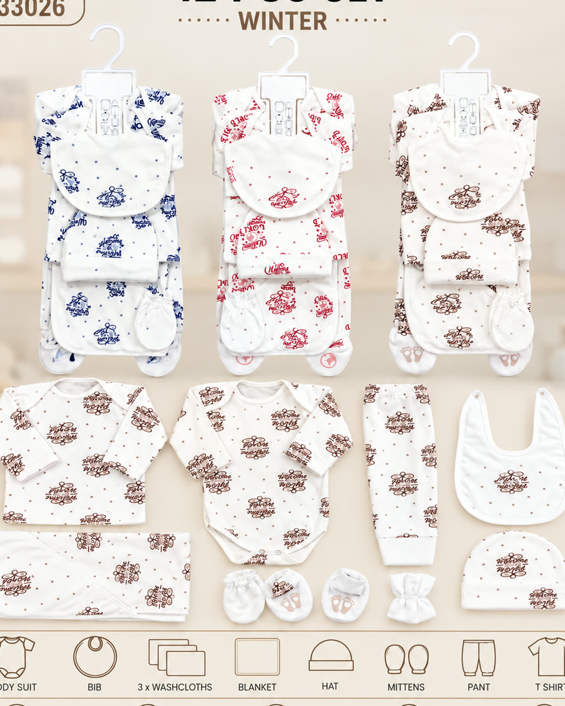 12-Piece Winter Newborn Clothing Set | Complete Ba - alternate view 2