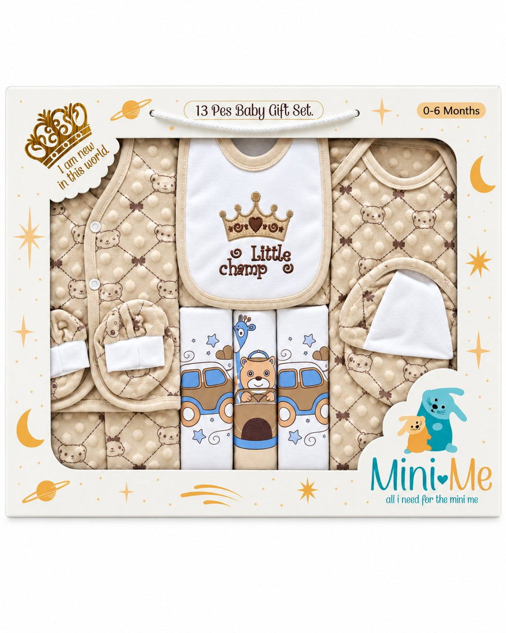 13 Pcs Newborn Baby Gift Box Little Champ Beige – Belinda Store Pakistan
