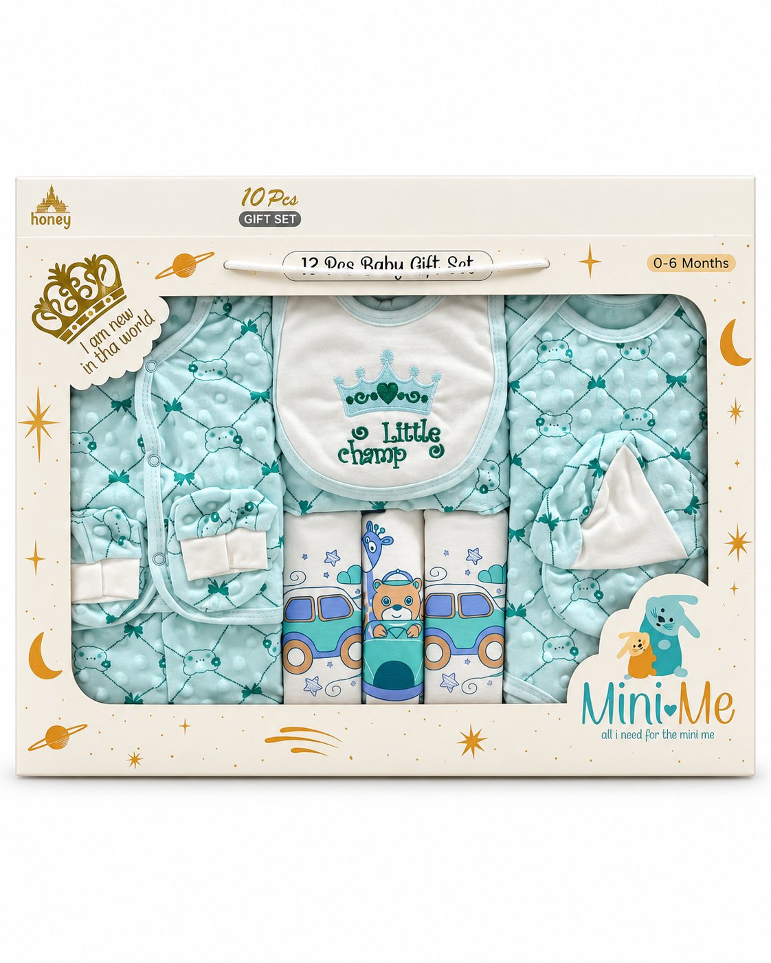 13 Pcs Newborn Baby Gift Box Little Champ Mint – Belinda Store Pakistan