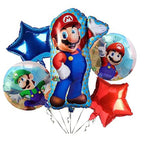 Mario Theme Foil Balloon Set – 5 Pcs