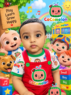 Customized Cocomelon first birthday portrait - personalized photoshoot design 1