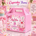 cupcake theme customized birthday goodie box with name and age personalization - Belinda Store Pakistan