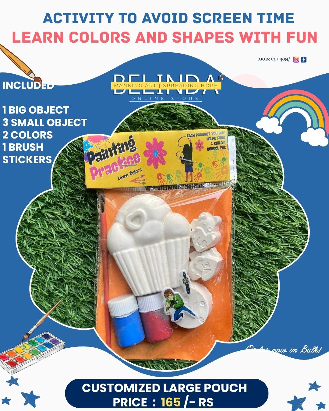 Ceramic Painting Practice Kit - Customized Large Pouch Paint Set - Belinda Store - view 1