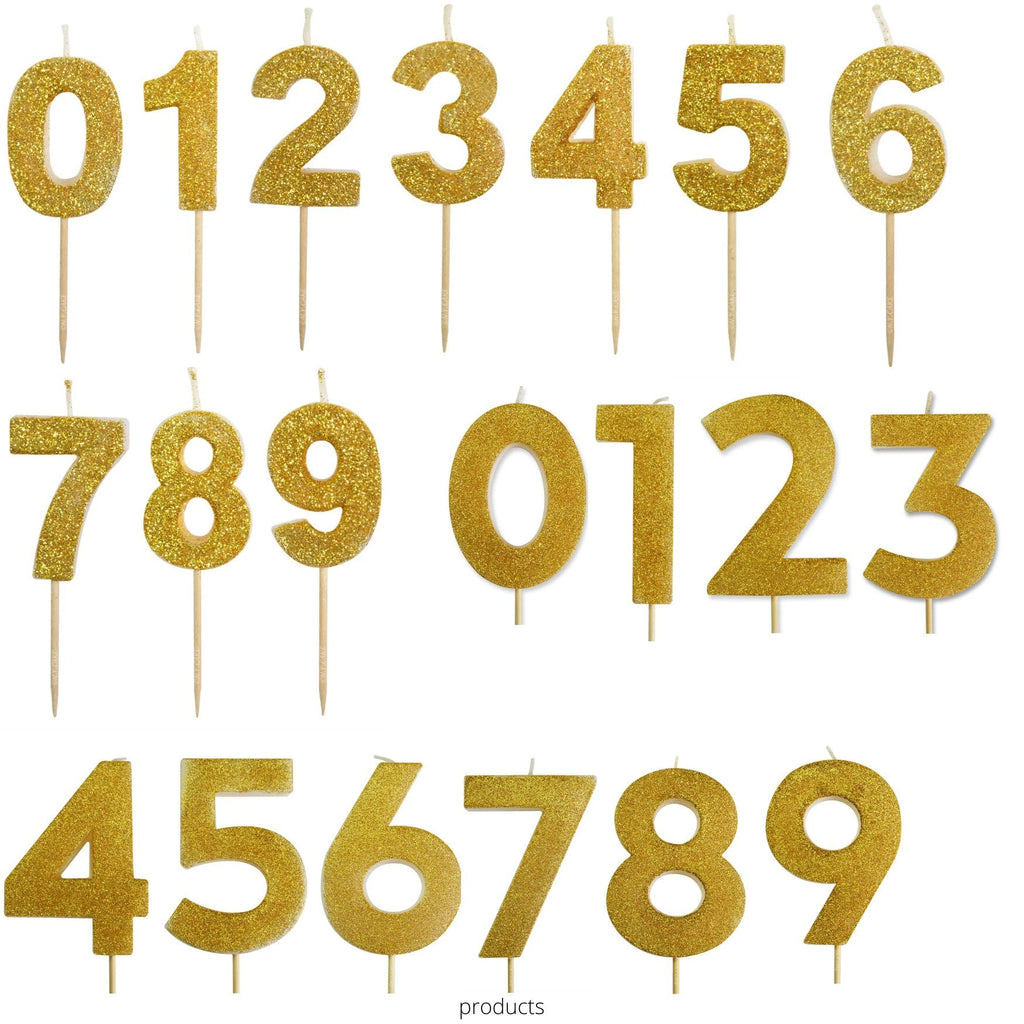 Gold Number Candles – Birthday Cake | Belinda Store - view 1