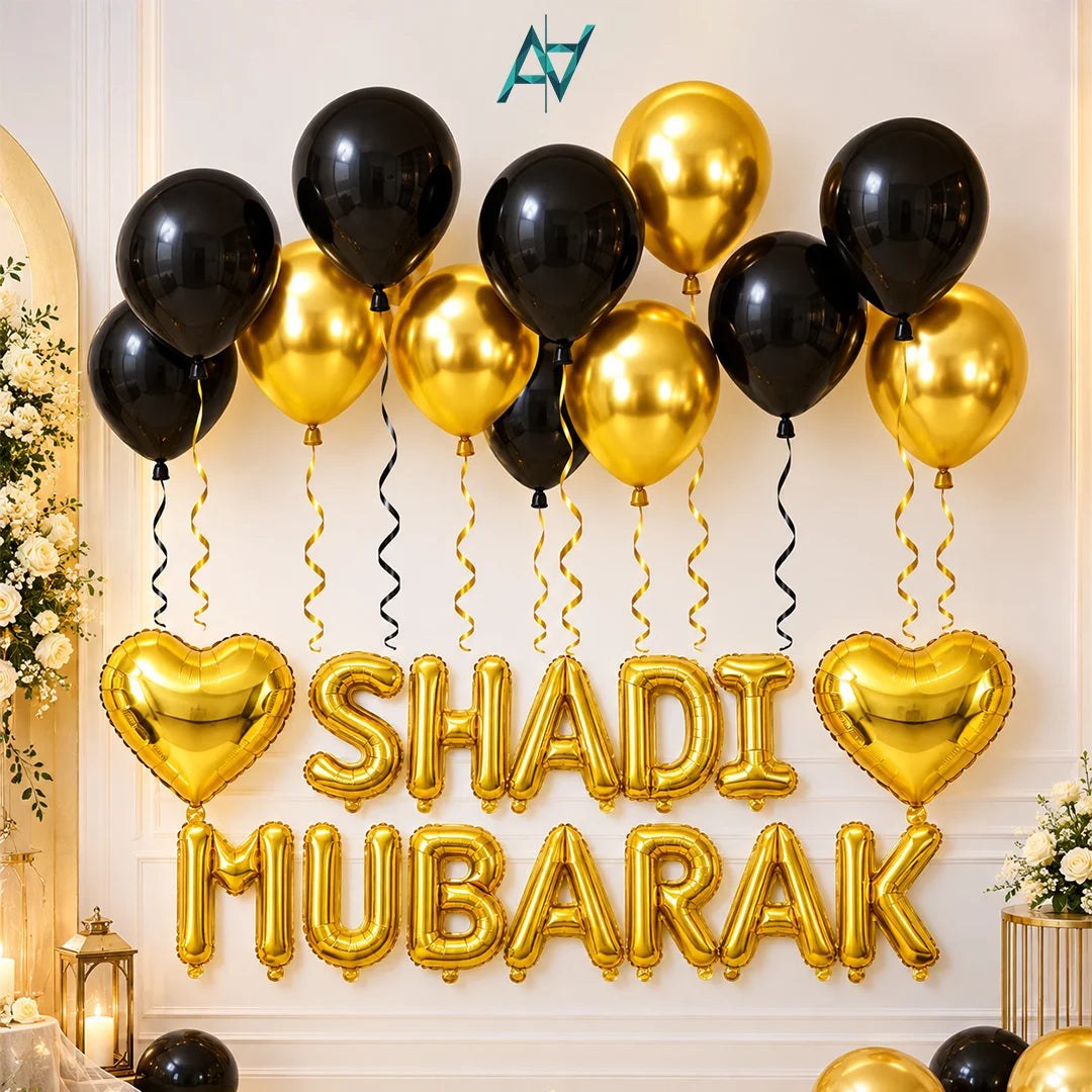 Shadi Mubarak Foil Banner – Wedding | Belinda Store - view 1