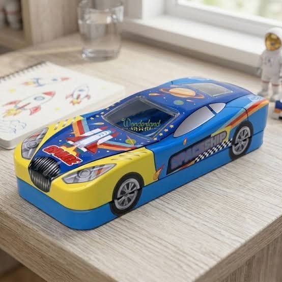 Rocket & Race Car Pencil Box for Boys | Belinda Store - view 1
