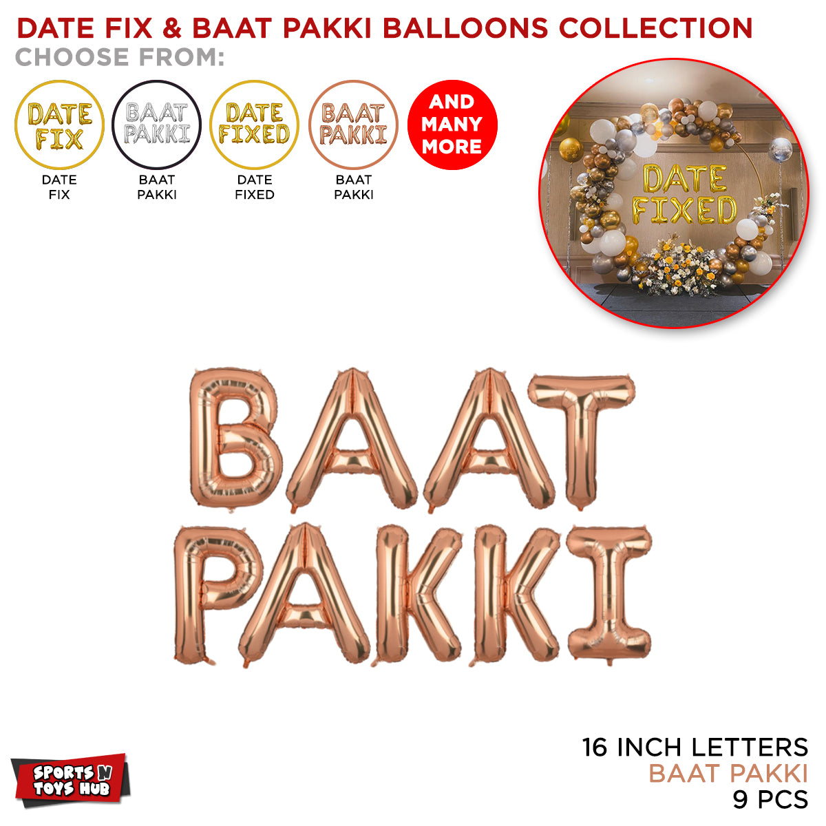 Baat Pakki / Date Fix Foil Letter Balloons