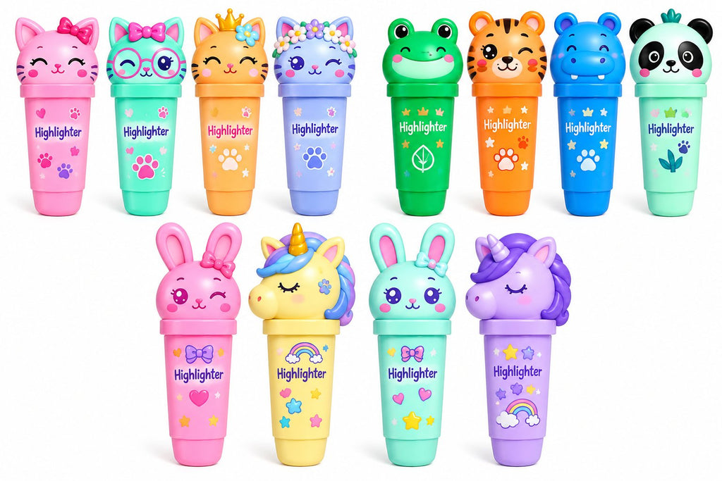 Kawaii Highlighter Set - Cute Animal Highlighters for Kids | Belinda Store - view 2