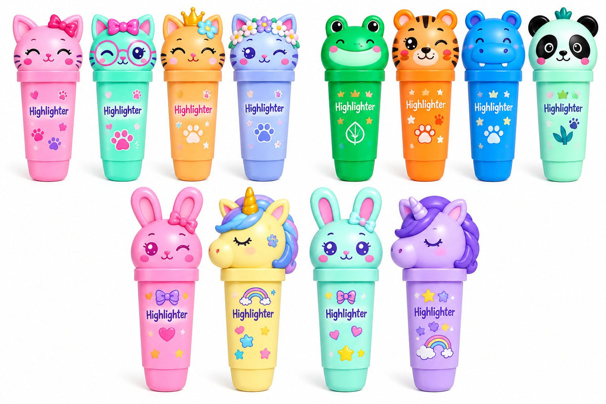 Kawaii Highlighter Set - Cute Animal Highlighters for Kids | Belinda Store - view 2