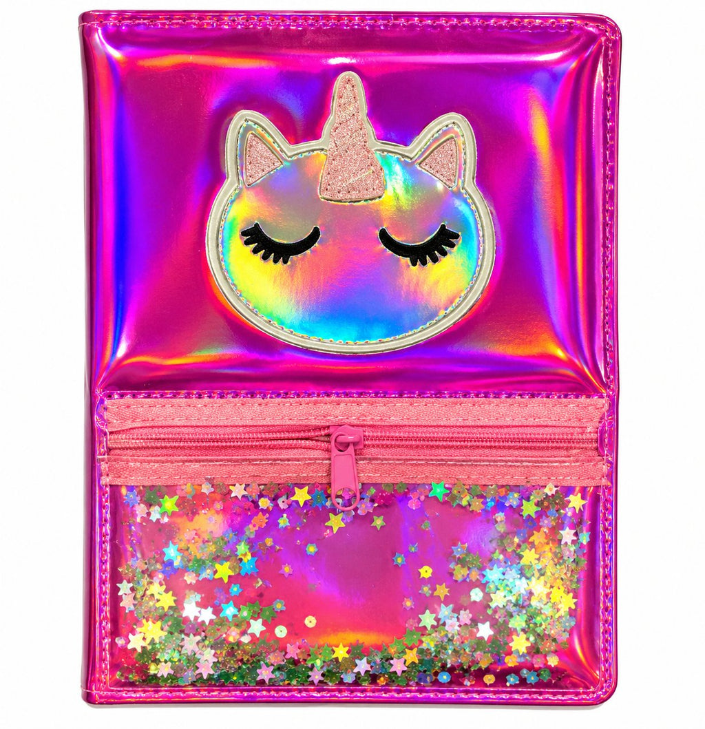 Unicorn Glitter Diary Notebook with Lock - Holographic | Belinda Store - view 2