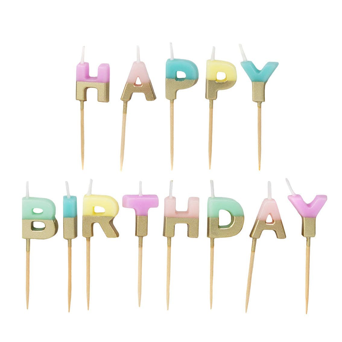 Gold Happy Birthday Letter Candles | Belinda Store - view 2