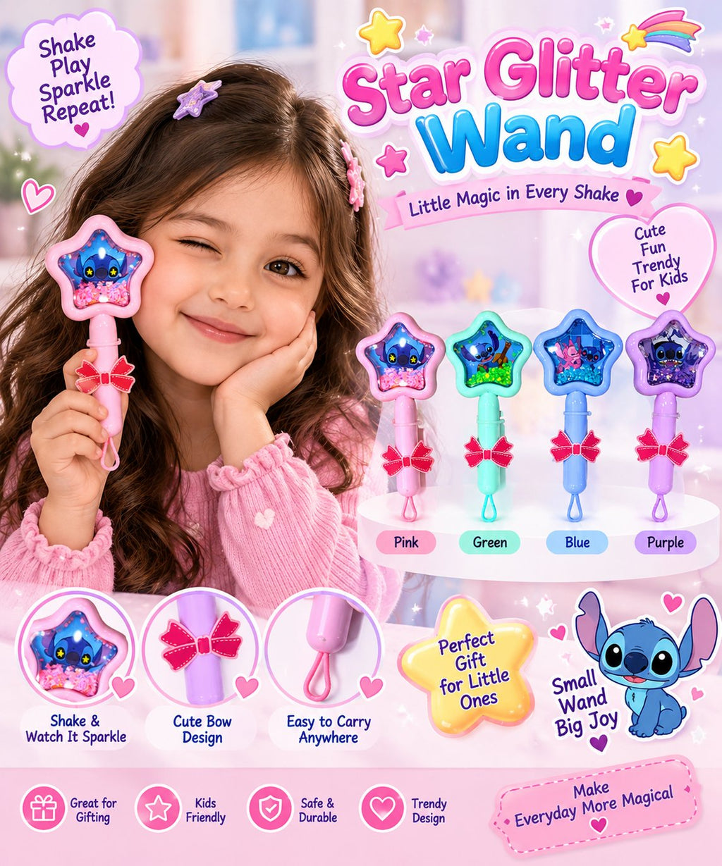 Star Glitter Hair Brush for Girls - Cute Character Hair Brush | Belinda Store - view 2
