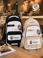Labubu kids backpack black and beige colors - Belinda Store