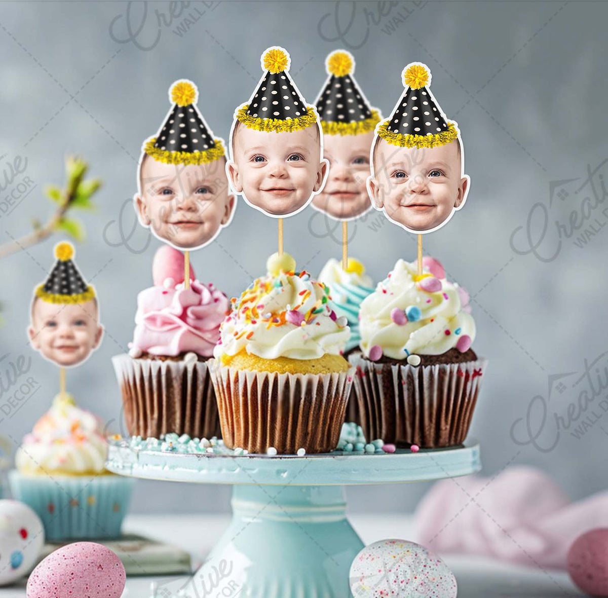 Customized Photo Cupcake Toppers – Pack of 12