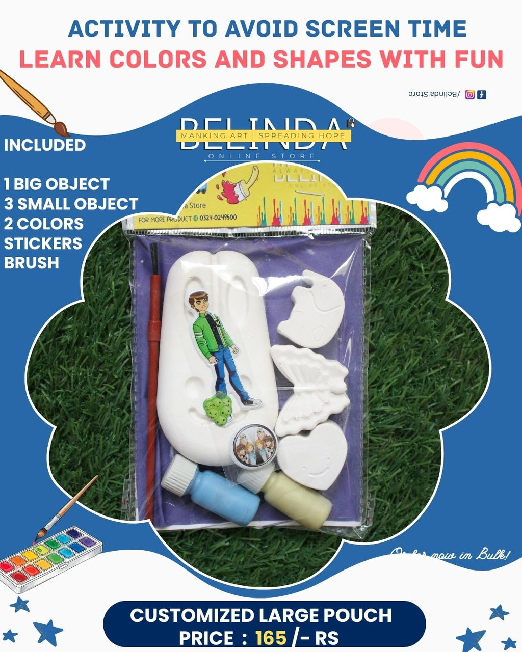 Ceramic Painting Practice Kit - Customized Large Pouch Paint Set - Belinda Store - view 3