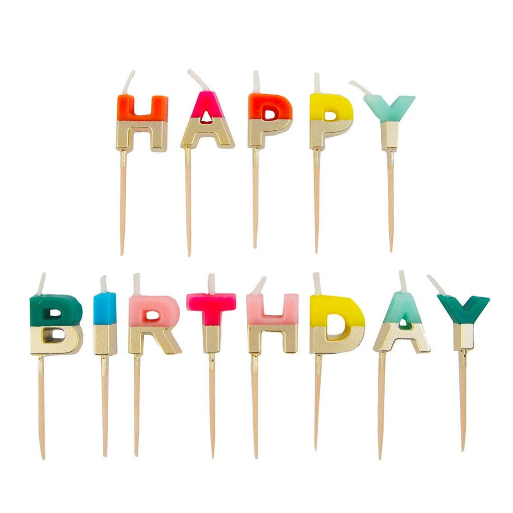 Gold Happy Birthday Letter Candles | Belinda Store - view 3