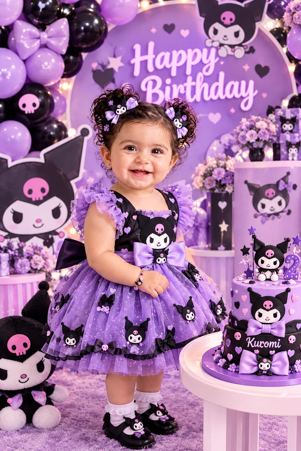 Kuromi personalized baby photoshoot backdrop - design 1