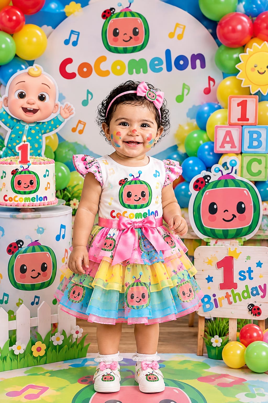 Customized Cocomelon first birthday portrait - personalized photoshoot design 2