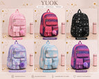 YUOK Star Print School Backpack - Assorted