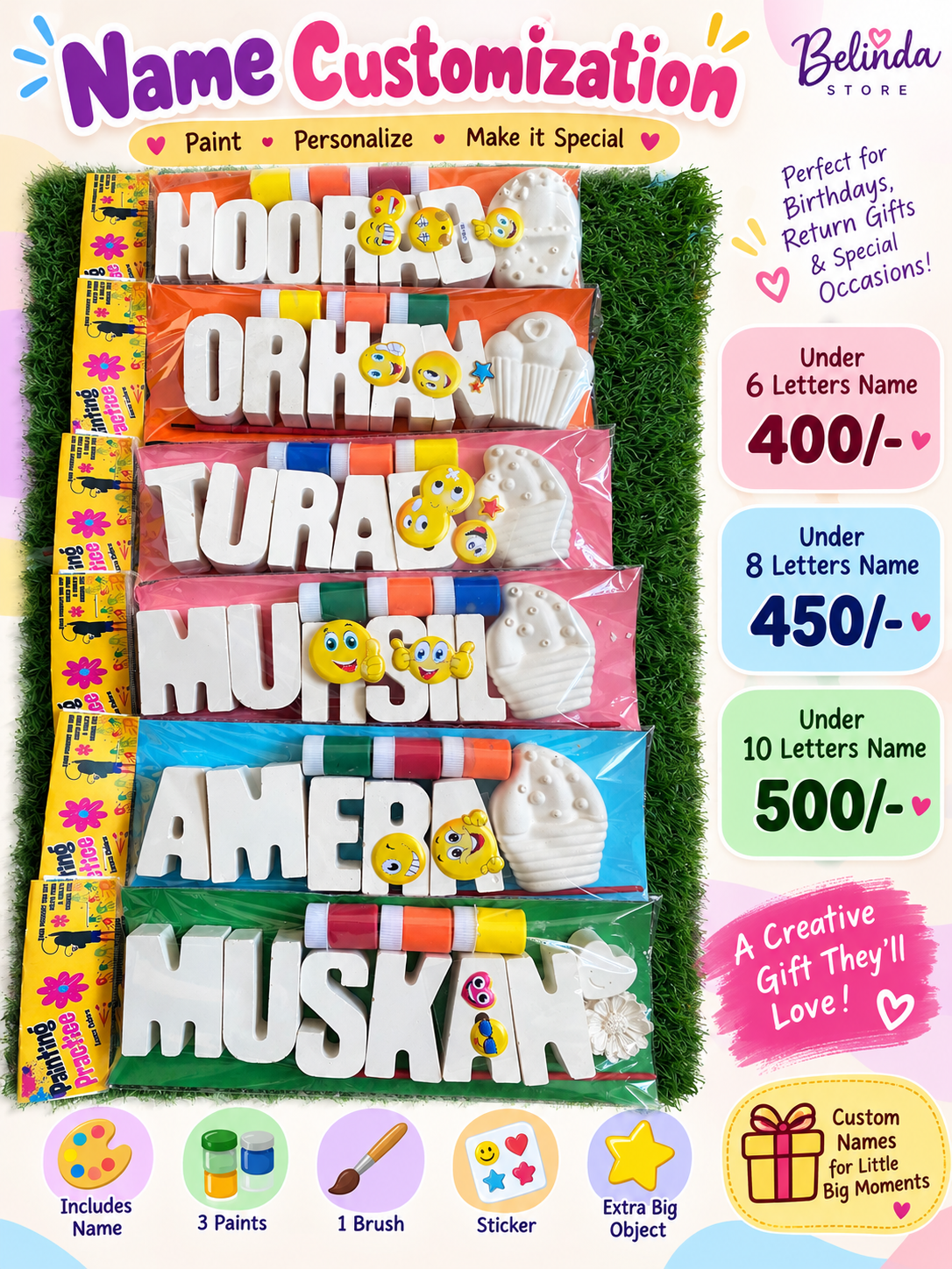 Name Customization Pack - Personalized Ceramic Name Painting Kit