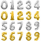 Number Foil Balloon 16 Inch – Gold / Silver