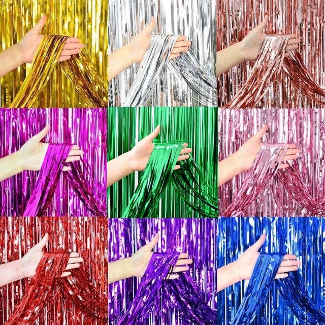 Foil Fringe Backdrop Curtain – 1.5 x 4 ft