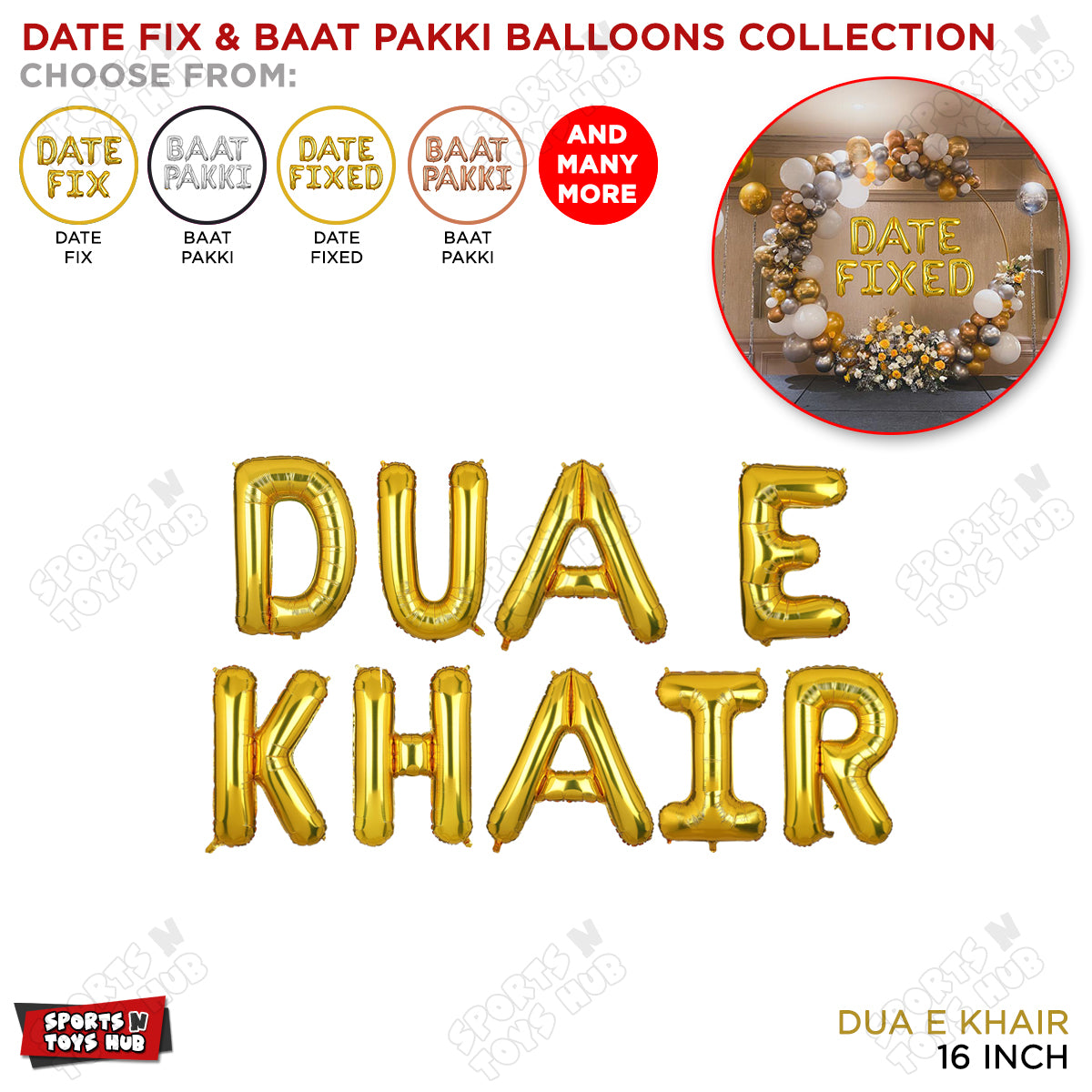 Baat Pakki / Date Fix Foil Letter Balloons