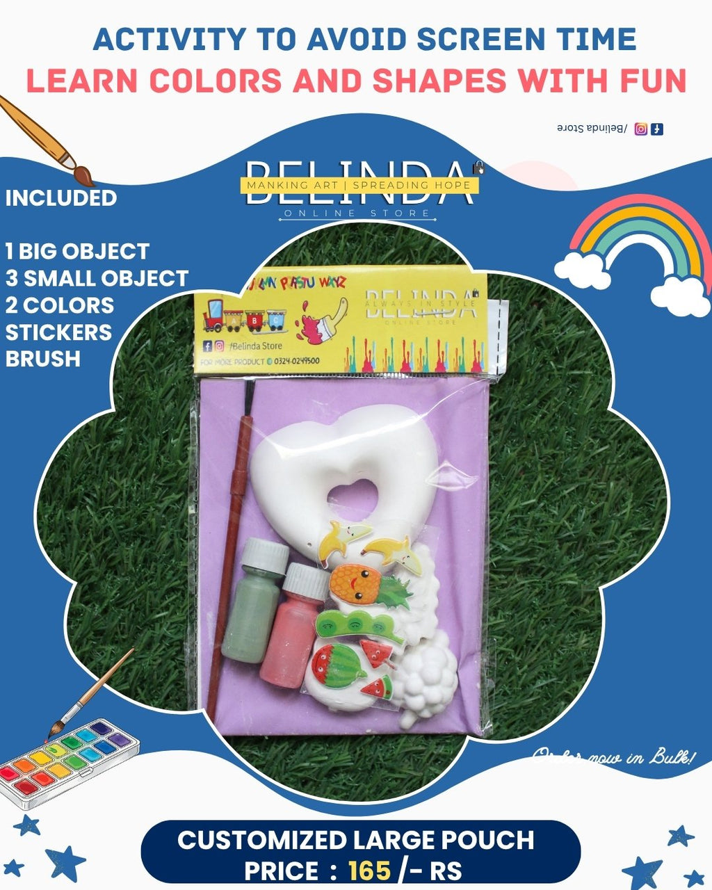 Ceramic Painting Practice Kit - Customized Large Pouch Paint Set - Belinda Store - view 4