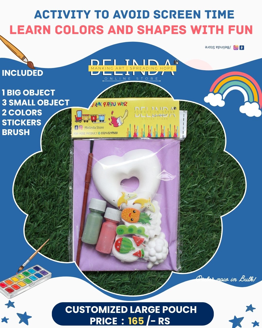 Ceramic Painting Practice Kit - Customized Large Pouch Paint Set - Belinda Store - view 4