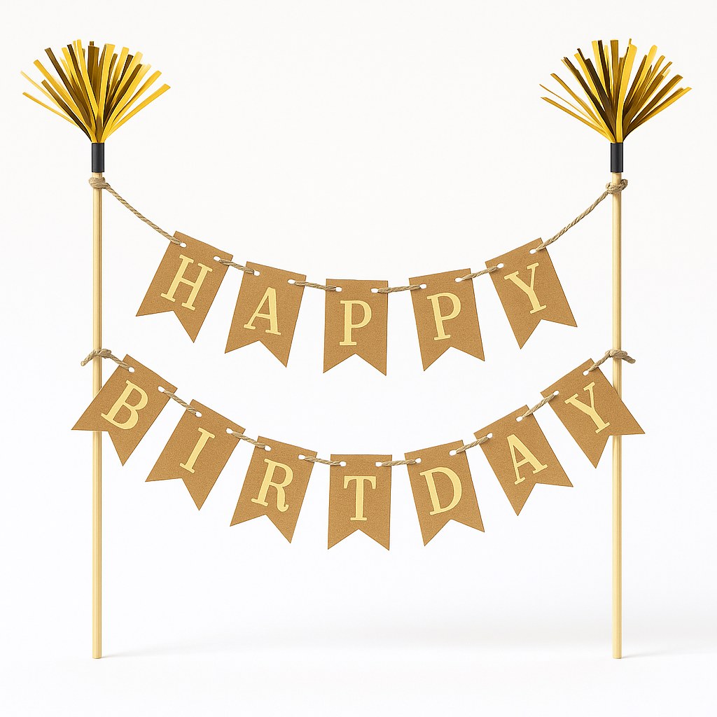 Happy Birthday Glitter Cake Topper | Belinda Store - view 4
