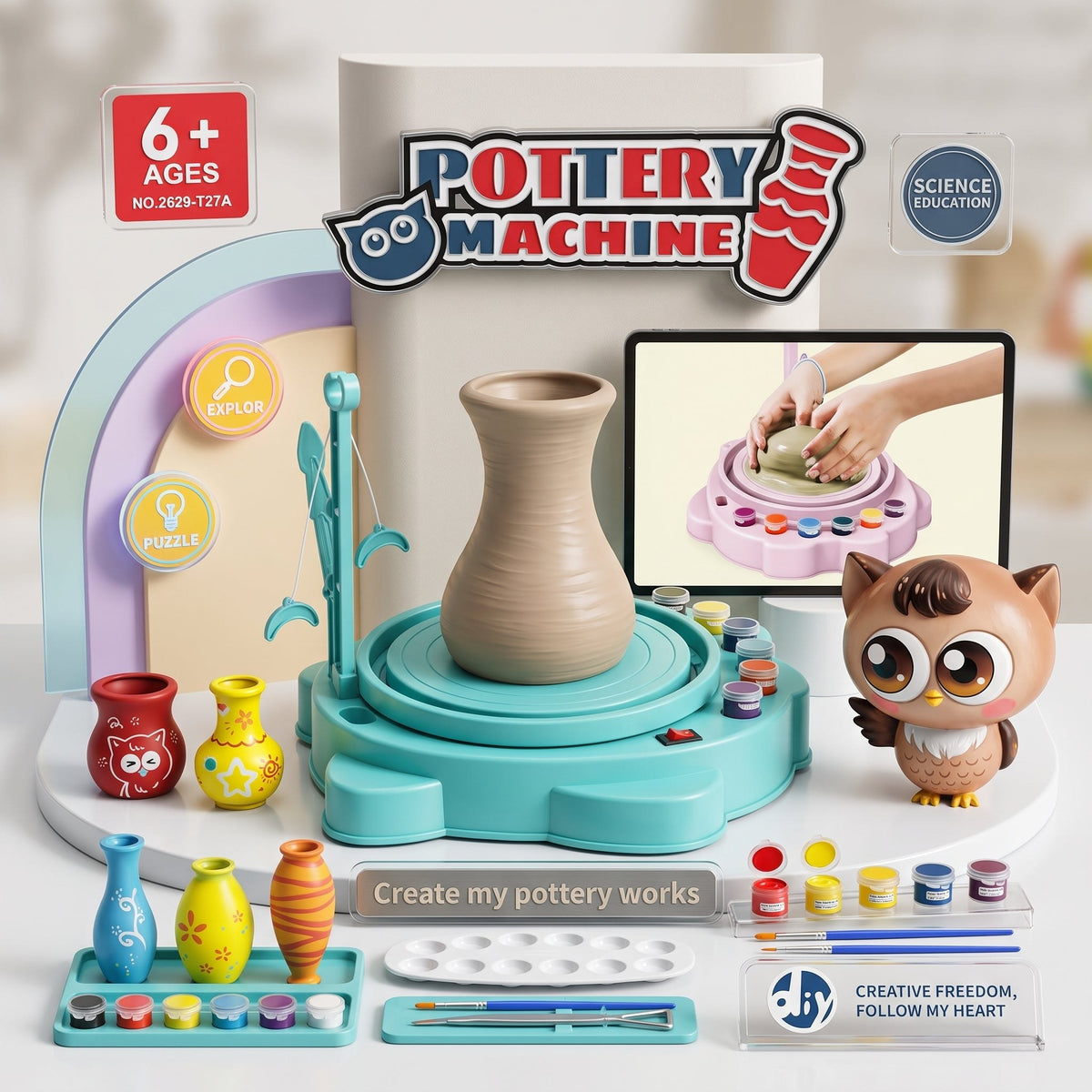 Ceramic Painting & Pottery Wheel Kit for Kids | Belinda Store - view 4