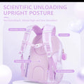 Ergonomic kids backpack back view posture support