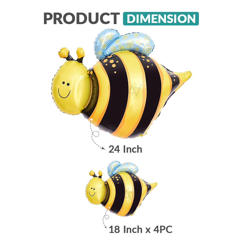 Honey Bee Foil Balloon Set – 5 Pcs