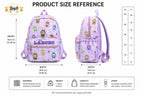 LABUBU Cartoon Print School Backpack - Purple image 2