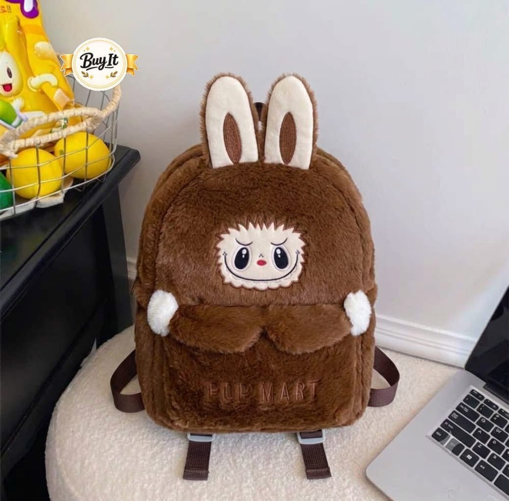 Kids Plush Bunny Backpack in Brown - plush rabbit bag Belinda Store