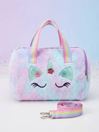 Unicorn Handbag for Girls - Pastel Blue