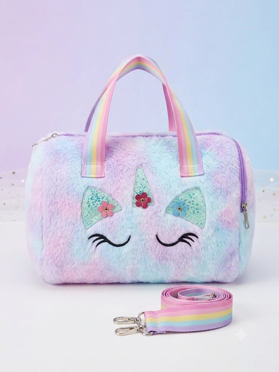 Unicorn Handbag for Girls - Pastel Blue
