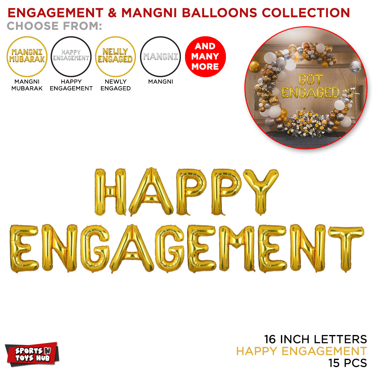 Engagement / Mangni Foil Letter Balloons