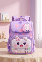 Bunny School Backpack for Girls - Purple - Purple color, view 1